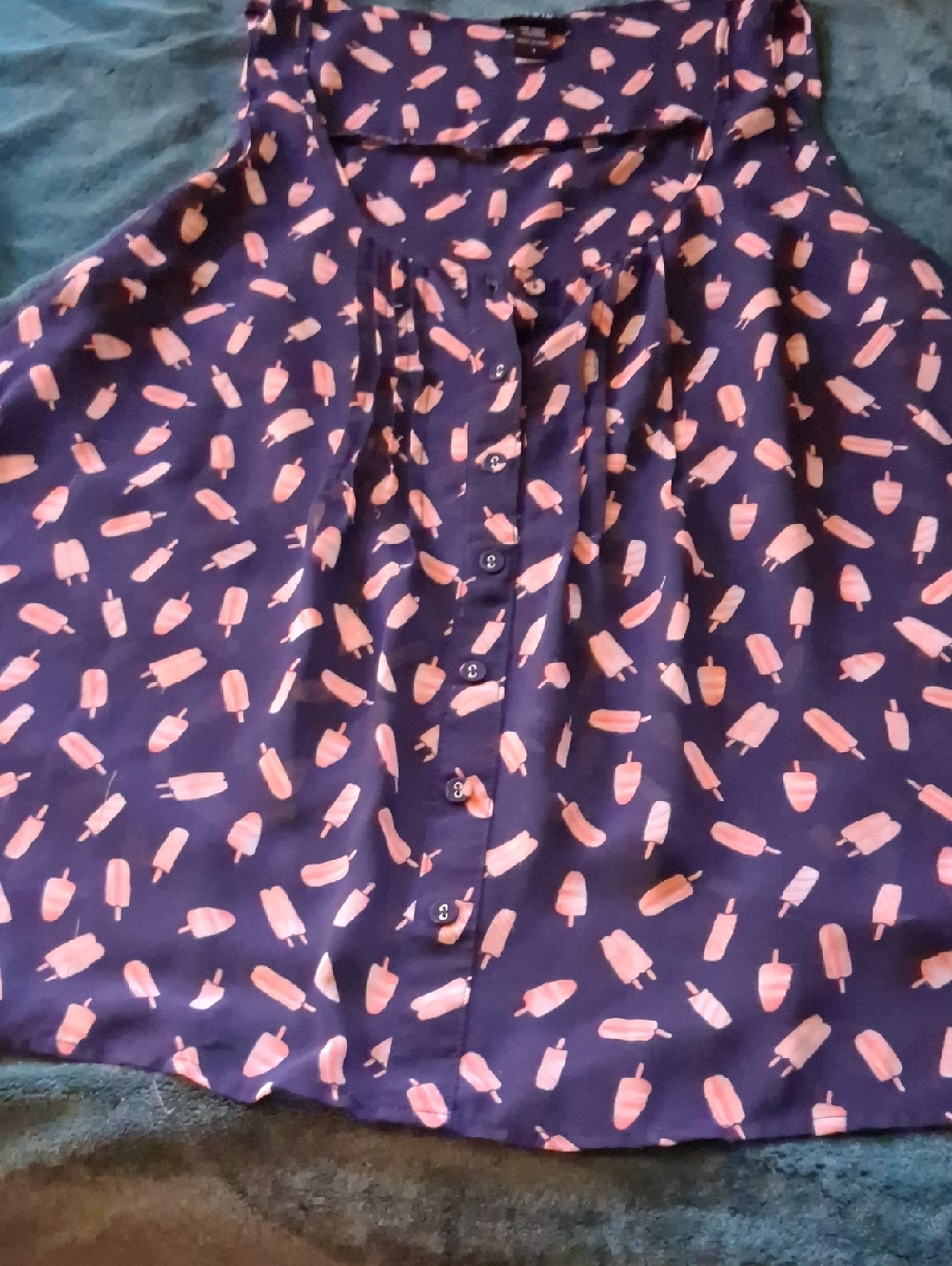 Torrid Navy Blue Popsicle Print Blouse - Picture 2 of 5